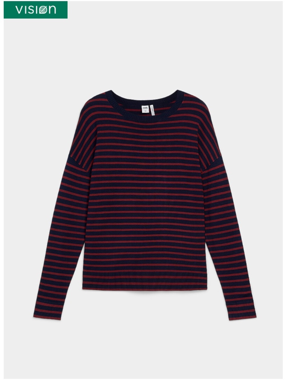 Navy and burnt orange striped oversized sweater NWT